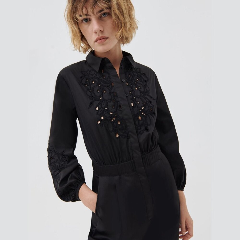 MARELLA by Max Mara Black Poplin Jumpsuit